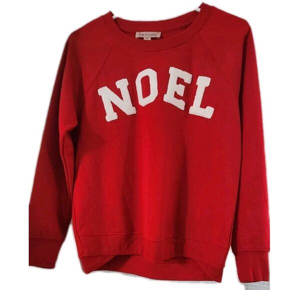 Philosophy Republic Red NOEL Christmas Holiday Sweatshirt Small Petite Sweater - Picture 1 of 11
